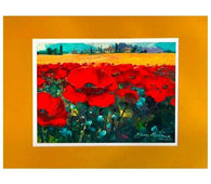 Poppies On Provence by James Coleman (matted print)-James Coleman,Matted Prints,No Frame