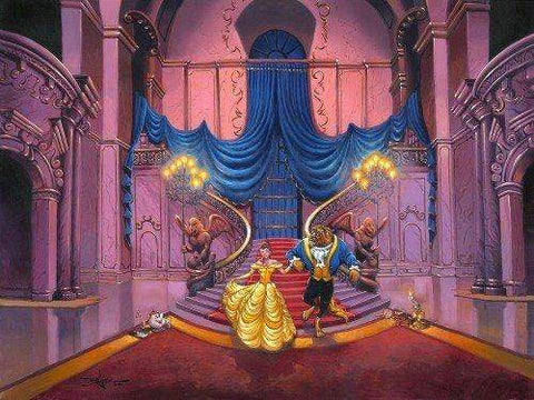 Tale As Old As Time by Rodel Gonzalez (fine art poster)-Disney,Disney Fine Art Posters,Framing Optional,Rodel Gonzalez
