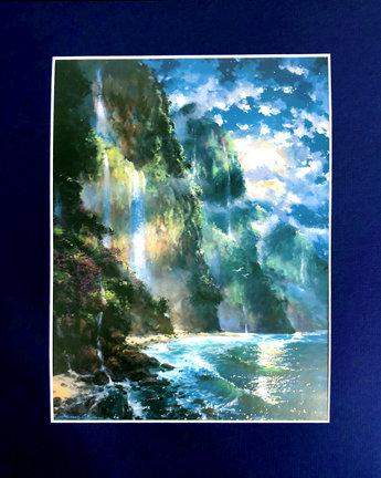 Mystical Napali Moon by James Coleman (matted print)-James Coleman,Matted Prints,No Frame