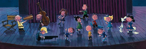Stop The Music by Rodel Gonzalez (giclee on paper), Peanuts-Giclee On Paper,holiday art,Rodel Gonzalez