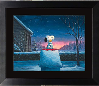 Warm Hugs by Rodel Gonzalez (framed giclee on paper), Peanuts-Framed Art,Giclee On Paper,holiday art,Rodel Gonzalez