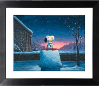 Warm Hugs by Rodel Gonzalez (framed giclee on paper), Peanuts-Framed Art,Giclee On Paper,holiday art,Rodel Gonzalez
