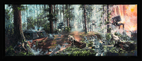 Battle on Forest Moon by Rodel Gonzalez (wrapped canvas collectible), Star Wars