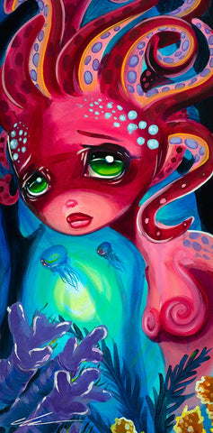 Squidgirl-James Coleman Studios Shop-Canvas Collectible,Christian Masot,fota,FOTA2022,Giclee On Canvas,NEW,No Frame,wrapped canvas