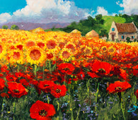 "Poppies and Sunflowers"
