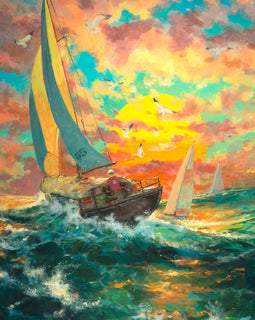 "Sailing Into The Sun"-James Coleman-fota,FOTA2022,Framed Art,Giclee On Canvas,James Coleman,le,NEW