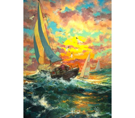 Sailing Into The Sun by James Coleman (framed LE canvas giclee)-fota,Framed Art,Giclee On Canvas,James Coleman,le