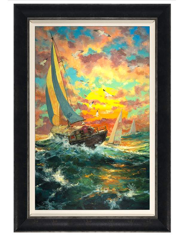 Sailing Into The Sun by James Coleman (framed LE canvas giclee)-fota,Framed Art,Giclee On Canvas,James Coleman,le