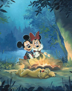 Mickey Mouse and Minnie ''Family Camp Out'' by Rob Kaz, Giclée on Canvas, Disney Treasure-Canvas Collectible,Disney,Giclee On Canvas,No Frame,Rob Kaz