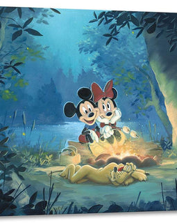 Mickey Mouse and Minnie ''Family Camp Out'' by Rob Kaz, Giclée on Canvas, Disney Treasure-Canvas Collectible,Disney,Giclee On Canvas,No Frame,Rob Kaz
