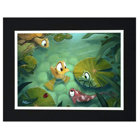 Gathering Pond by Rob Kaz (matted print)-Matted Prints,No Frame,Rob Kaz