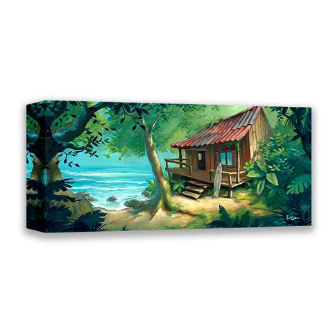 Seaside Surf Shack by Rob Kaz (wrapped canvas collectible)-Canvas Collectible,Giclee On Canvas,No Frame,Rob Kaz