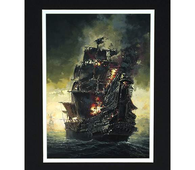 A Pirate’s Journey by Rodel Gonzalez (matted print)-Less Than $25,Matted Prints,No Frame,Rodel Gonzalez