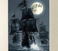 Black Sails by Rodel Gonzalez (matted print)-fota,Matted Prints,No Frame,Rodel Gonzalez