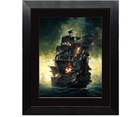 A Pirate’s Journey by Rodel Gonzalez (framed fine art paper)-Framed Art,Giclee On Paper,Rodel Gonzalez