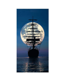 Sailing To The Moon by Rodel Gonzalez (framed canvas giclee)-fota,Framed Art,Giclee On Canvas,le,Rodel Gonzalez