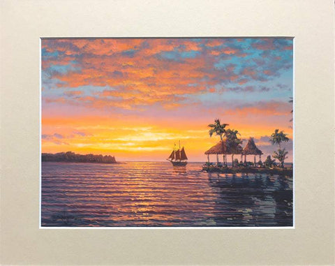 Tiki Sail by Rodel Gonzalez (matted print)-fota,Matted Prints,new,No Frame,Rodel Gonzalez