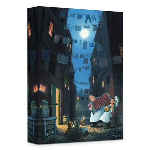 Lady & The Tramp ''Serenade of the Heart'' by Rob Kaz, Giclée on Canvas, Disney Treasure-Canvas Collectible,Disney,Giclee On Canvas,No Frame,Rob Kaz