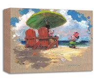 Mickey Mouse & Minnie ''Shorefront Hula'' by James Coleman, Giclée on Canvas, Disney Treasure-Canvas Collectible,Disney,Giclee On Canvas,James Coleman,No Frame