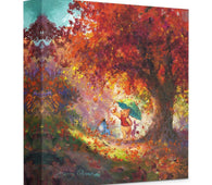 Winnie The Pooh ''Autumn Leaves Gently Falling'' by James Coleman, Giclée on Canvas, Disney Treasure-Canvas Collectible,Disney,Giclee On Canvas,James Coleman,No Frame