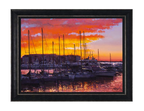 Sunset In The Keys by Rodel Gonzalez (framed LE canvas giclee)-fota,Framed Art,Giclee On Canvas,le,Rodel Gonzalez