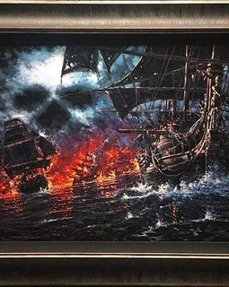 Battle Of Thieves by Rodel Gonzalez (framed LE canvas giclee)-fota,Framed Art,Giclee On Canvas,le,Rodel Gonzalez