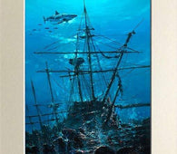 Sunken Treasure by Rodel Gonzalez (matted print)-Matted Prints,new,No Frame,Rodel Gonzalez