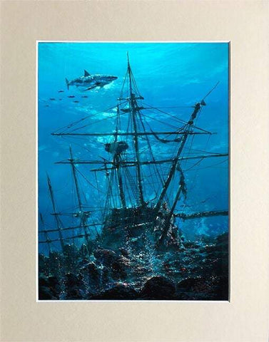 Sunken Treasure by Rodel Gonzalez (matted print)-Matted Prints,new,No Frame,Rodel Gonzalez