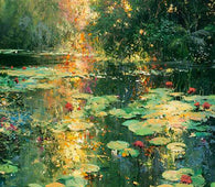 Sunset Lily Pond by James Coleman (wrapped canvas collectible)-Canvas Collectible,Giclee On Canvas,James Coleman,new,No Frame